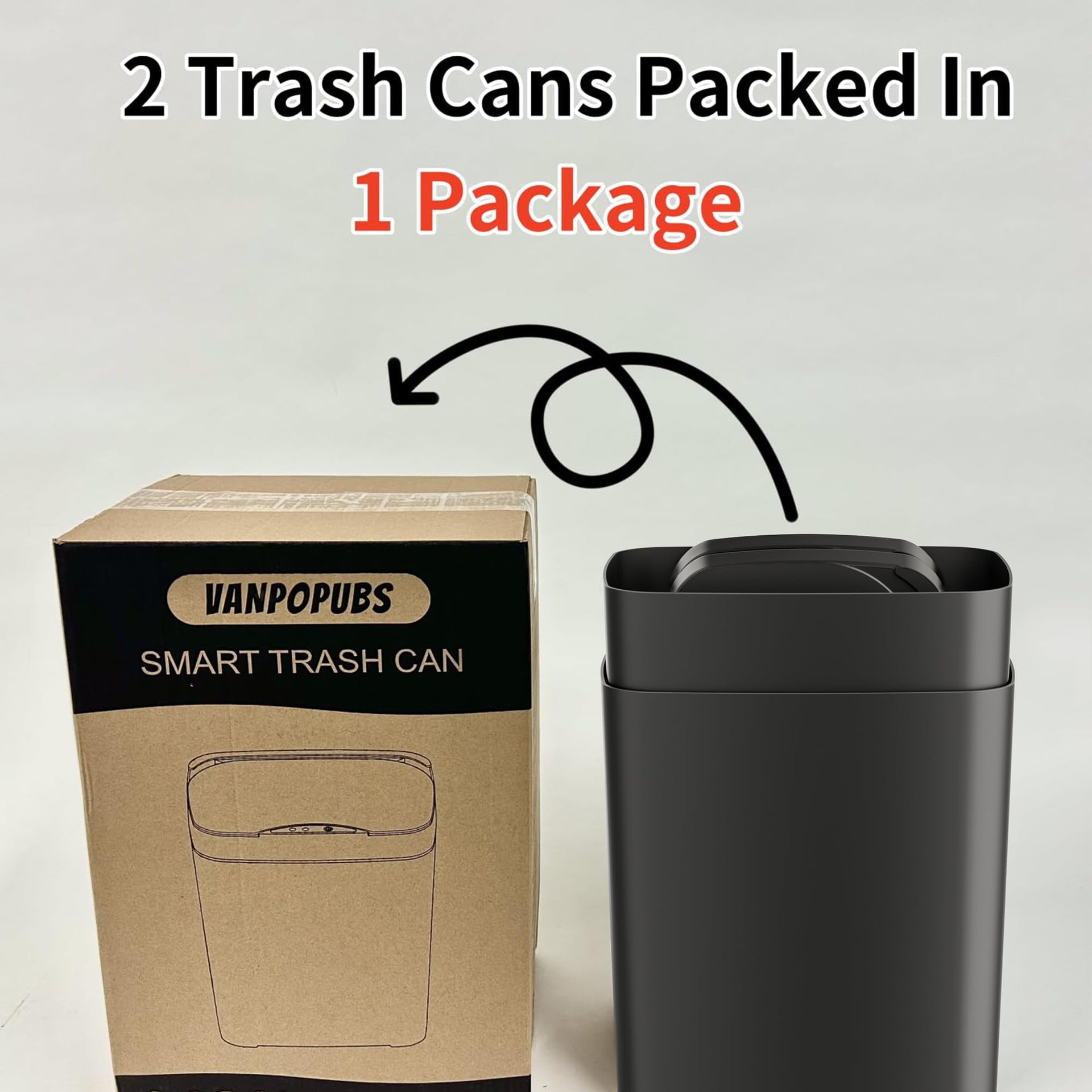 2 Pack 2.7 Gal Bathroom Trash Can with Lid (2 Count)