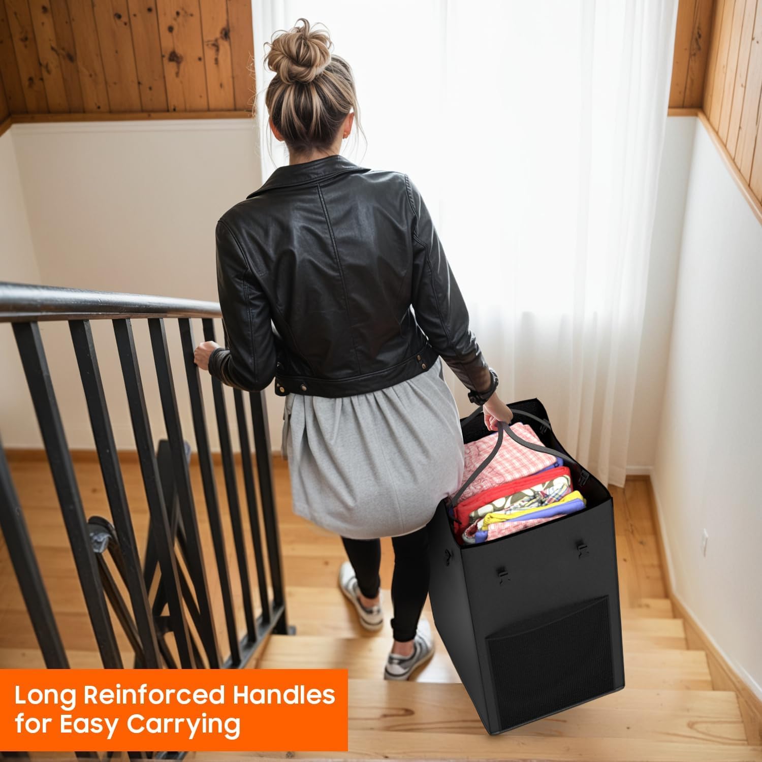 160L Laundry Hamper with Lid & Wheels