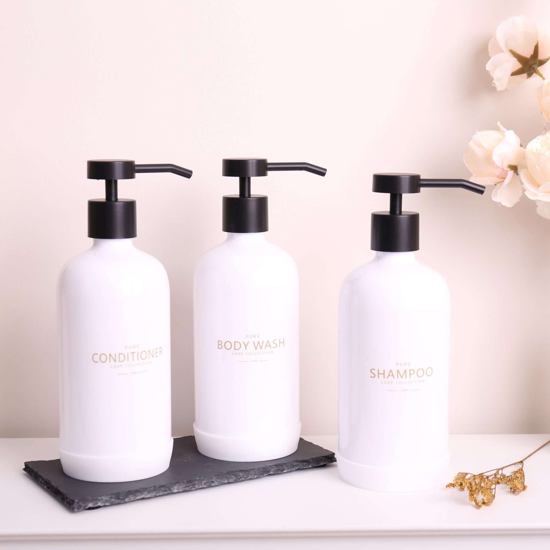 Shampoo and Conditioner Dispenser Set of 3