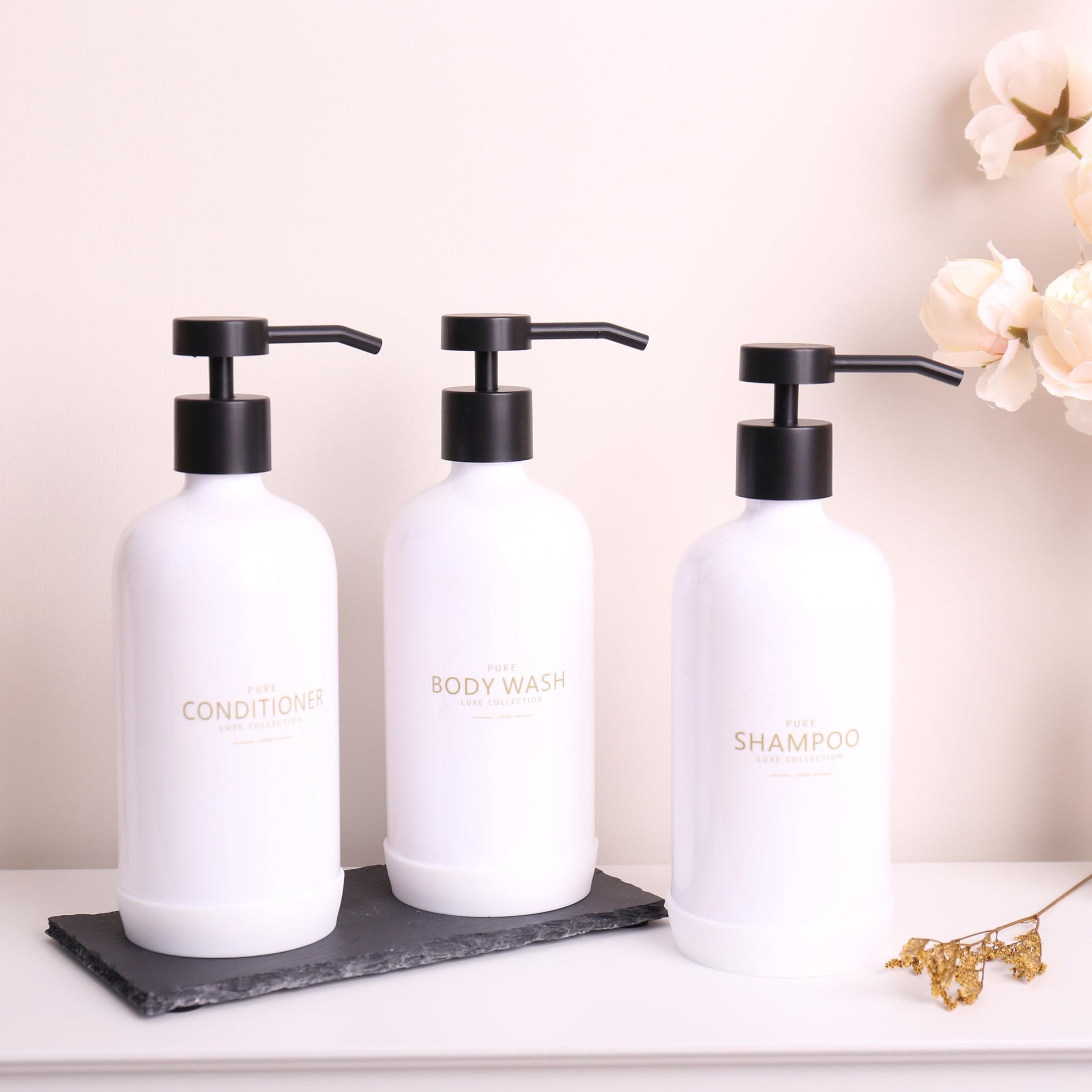 Shampoo and Conditioner Dispenser Set of 3