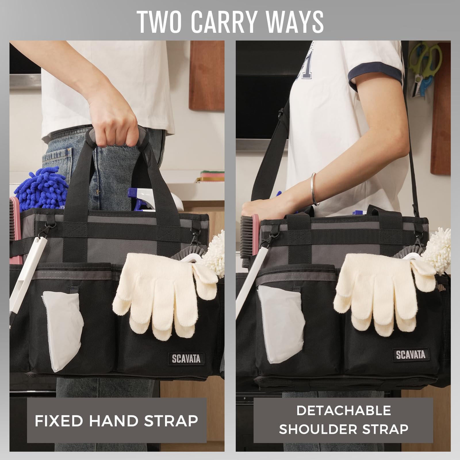 Compact Wearable Cleaning Caddy with Handle & Shoulder Straps