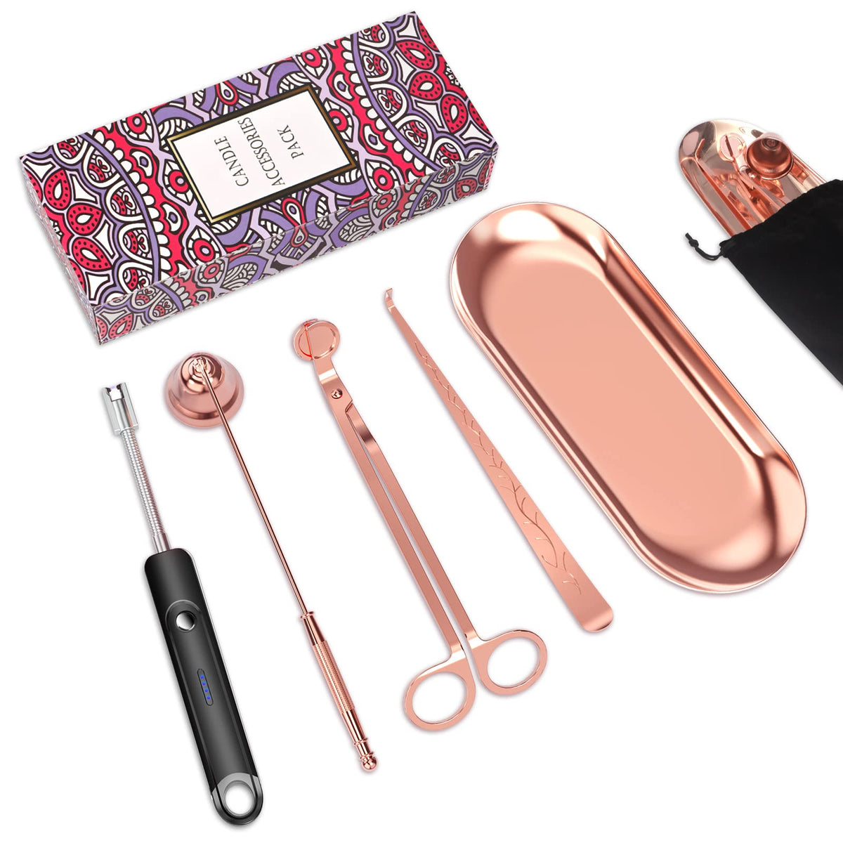 5Pcs Accessory Set with Rechargeable Electric Lighter