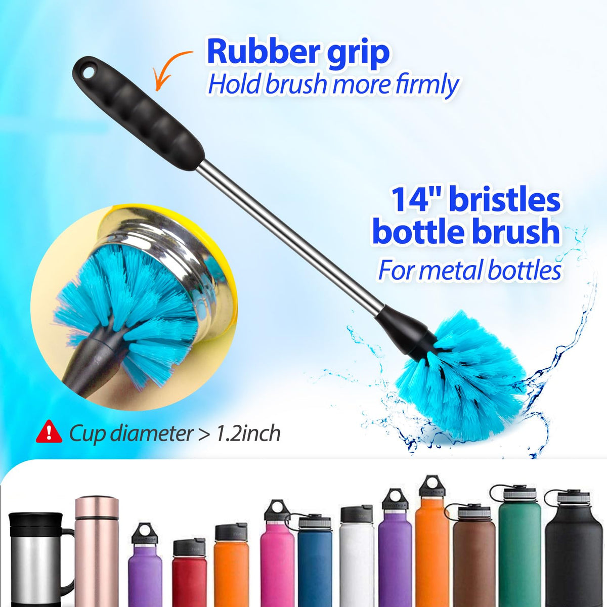 Bottle Brush Tube Cleaning Lab Set with Long Handle (11 Count)