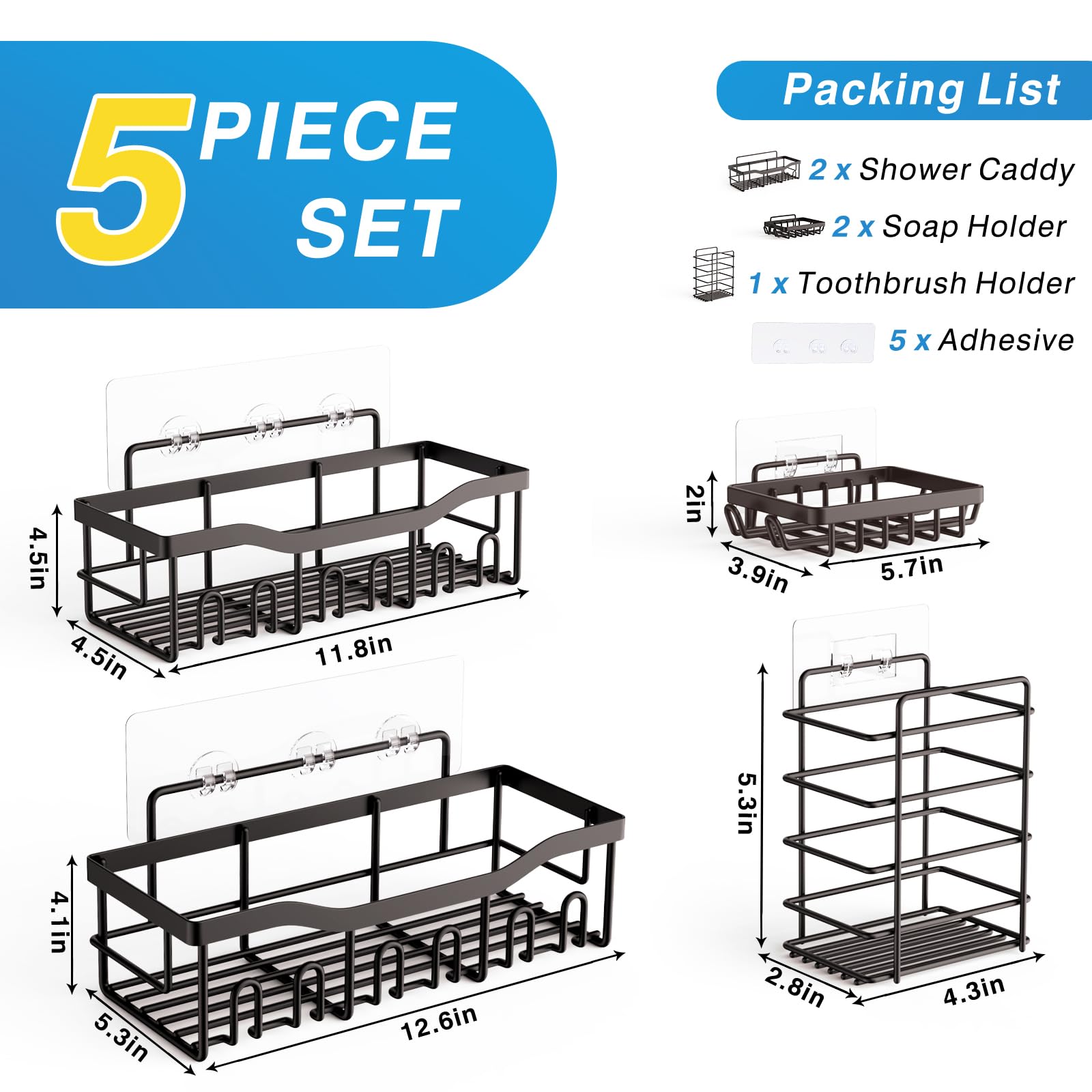 5 Pack Shower Caddy