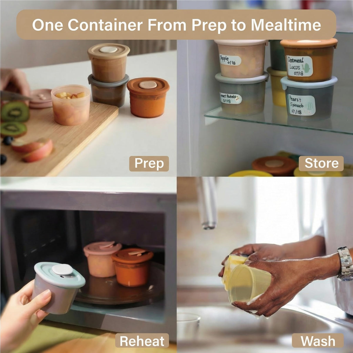 Silicone Baby Food Containers (4 Ounce)