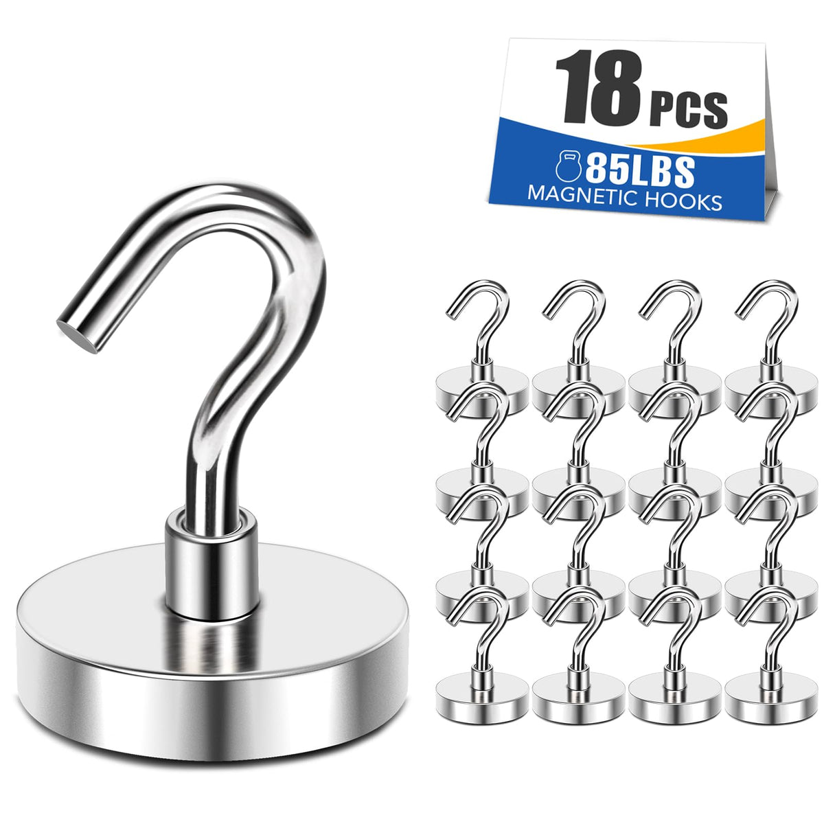 Magnetic Hooks 85lbs Strong Magnets Hook 18 Pack