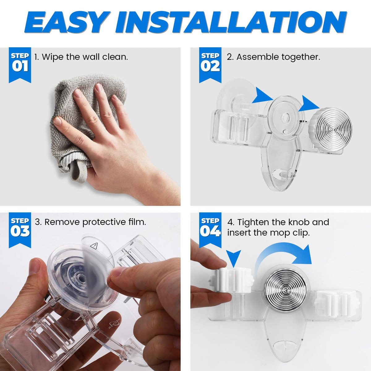 2 Pack Broom Holder Mop Hanger (2 Count)