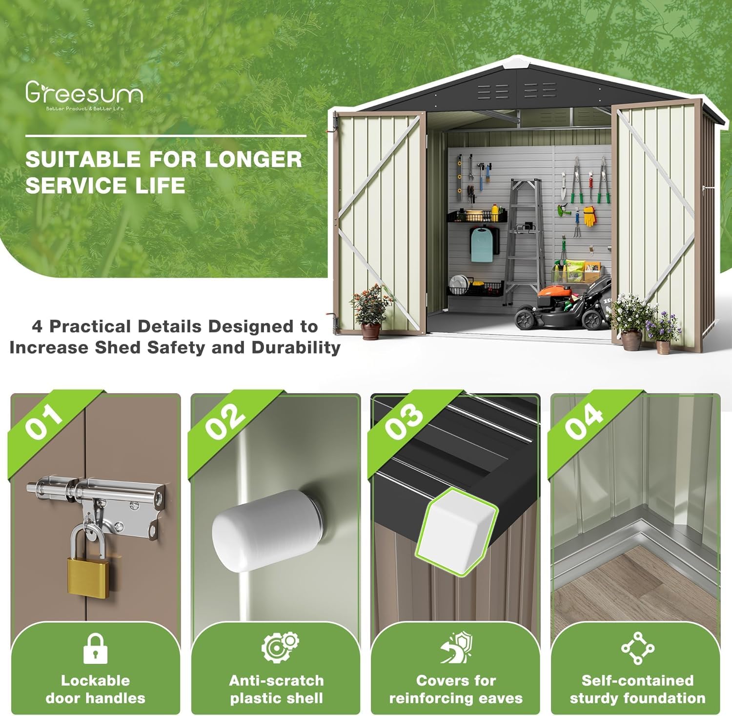 8x6FT Outdoor Storage Shed