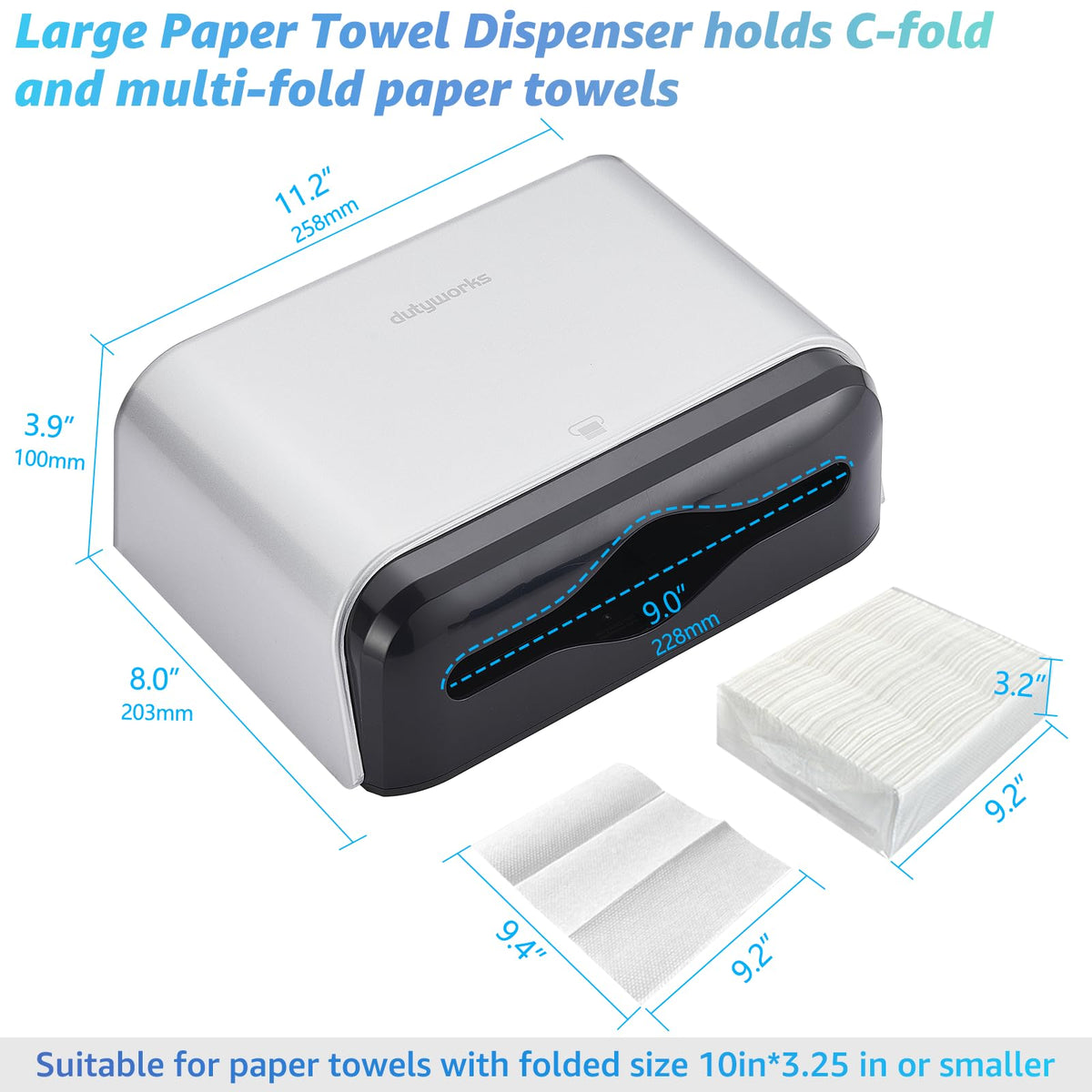 Multifold Paper Towel Dispenser Wall Mount (180 Count)