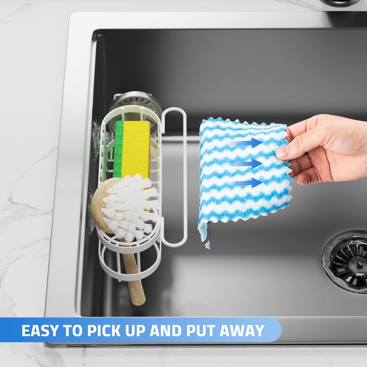 Kitchen Sink Caddy Sponge Holder in The Sink