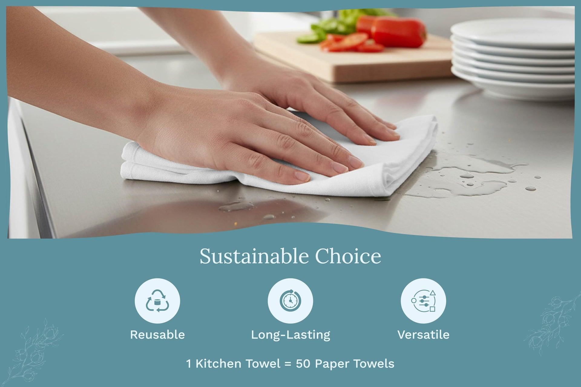 Organic Cotton White Dish Towels (10 Count)