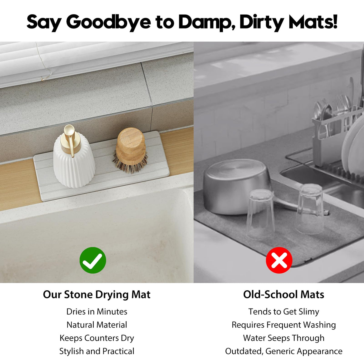 3 Pack Diatomite Stone Sink Tray (3 Count)