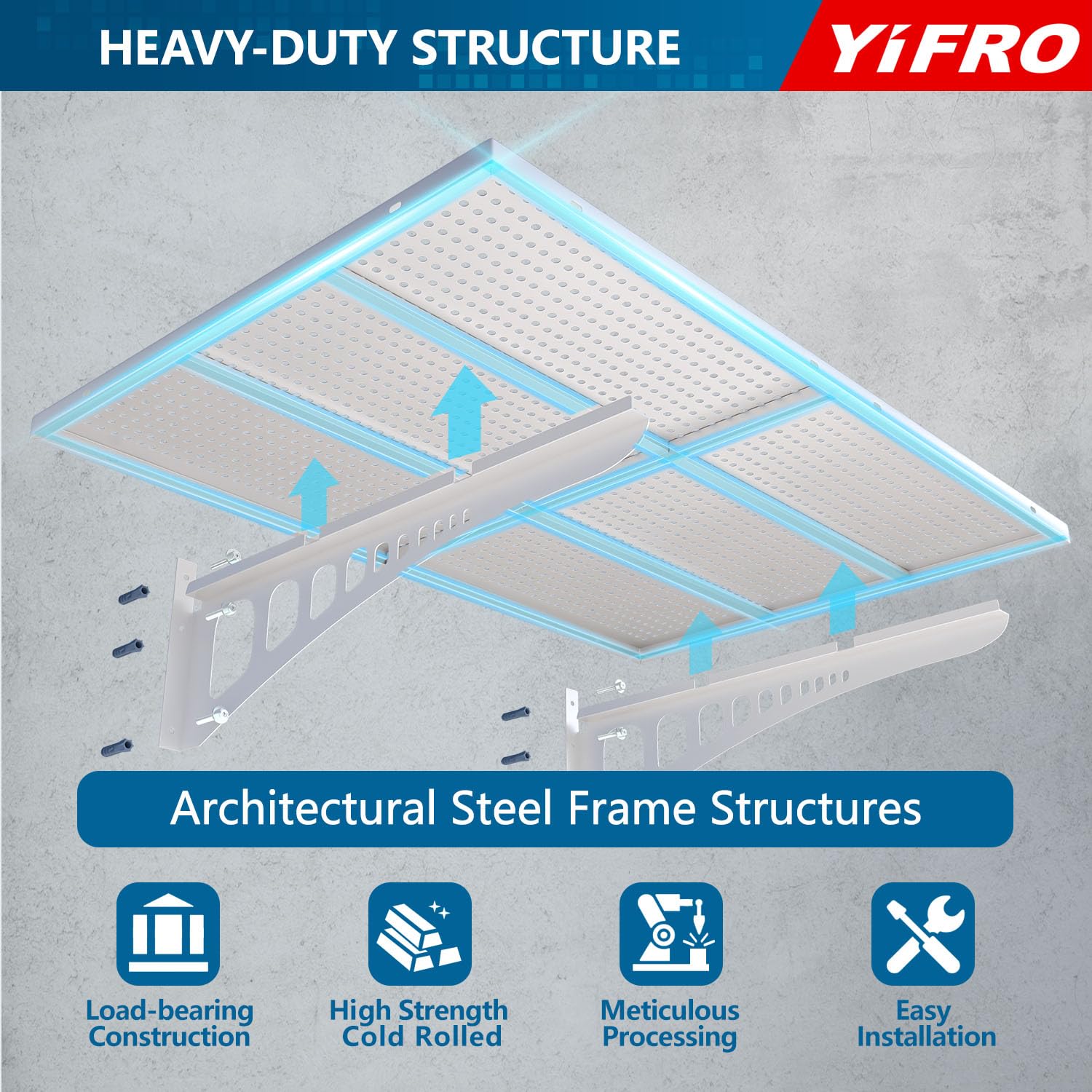 4 Pack 2x3ft Heavy Duty Garag e Wall Shelving (24 System)