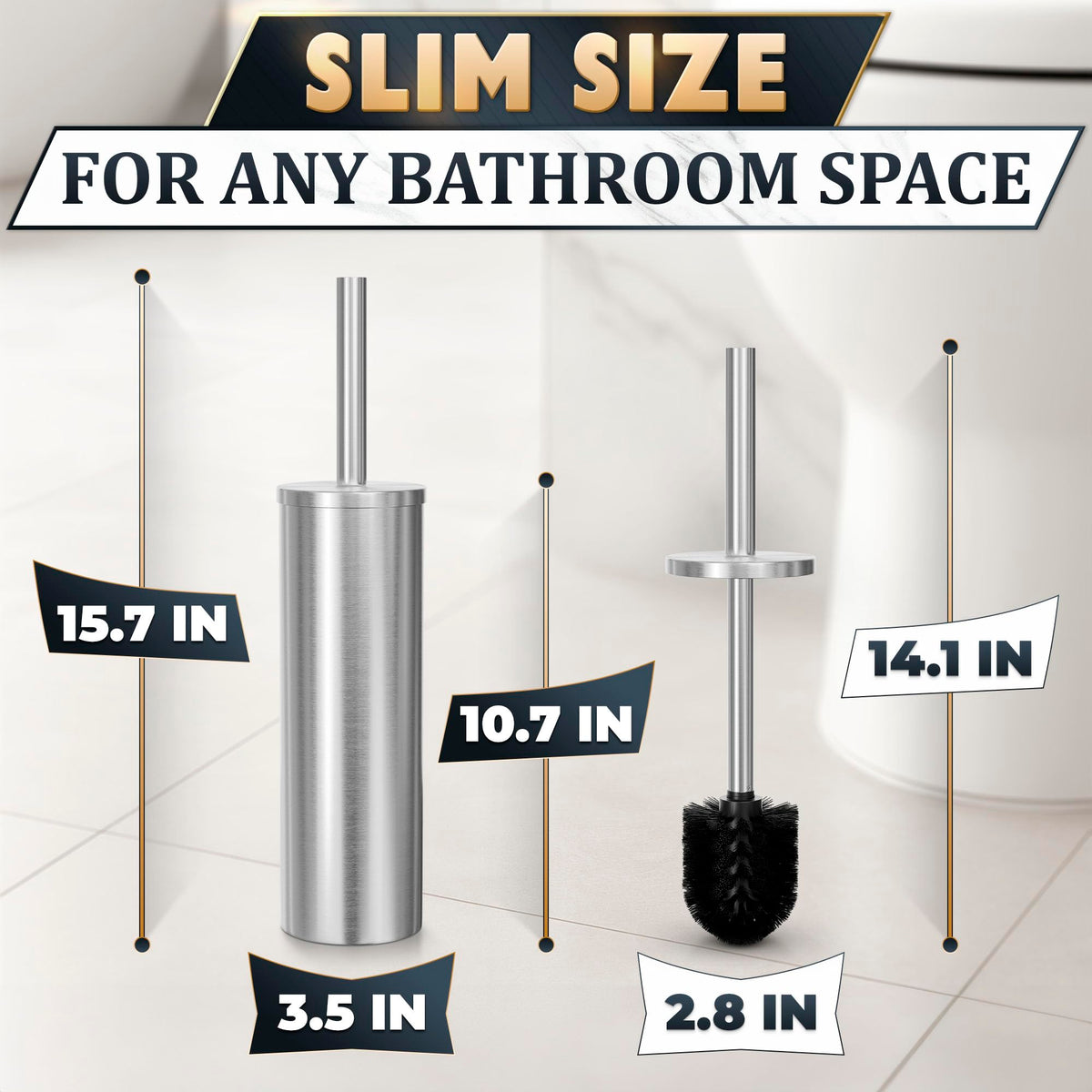Stainless Steel Toilet Brush and Holder Set