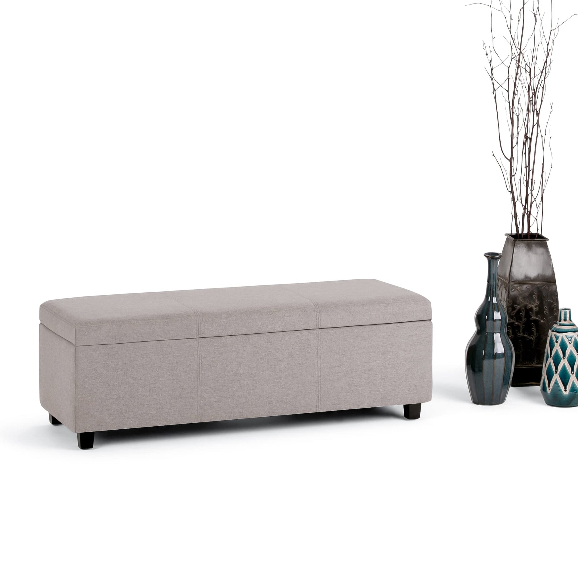 Avalon Banco contemporáneo tipo otomana rectangular con almacenamiento de 48 pulgadas de ancho