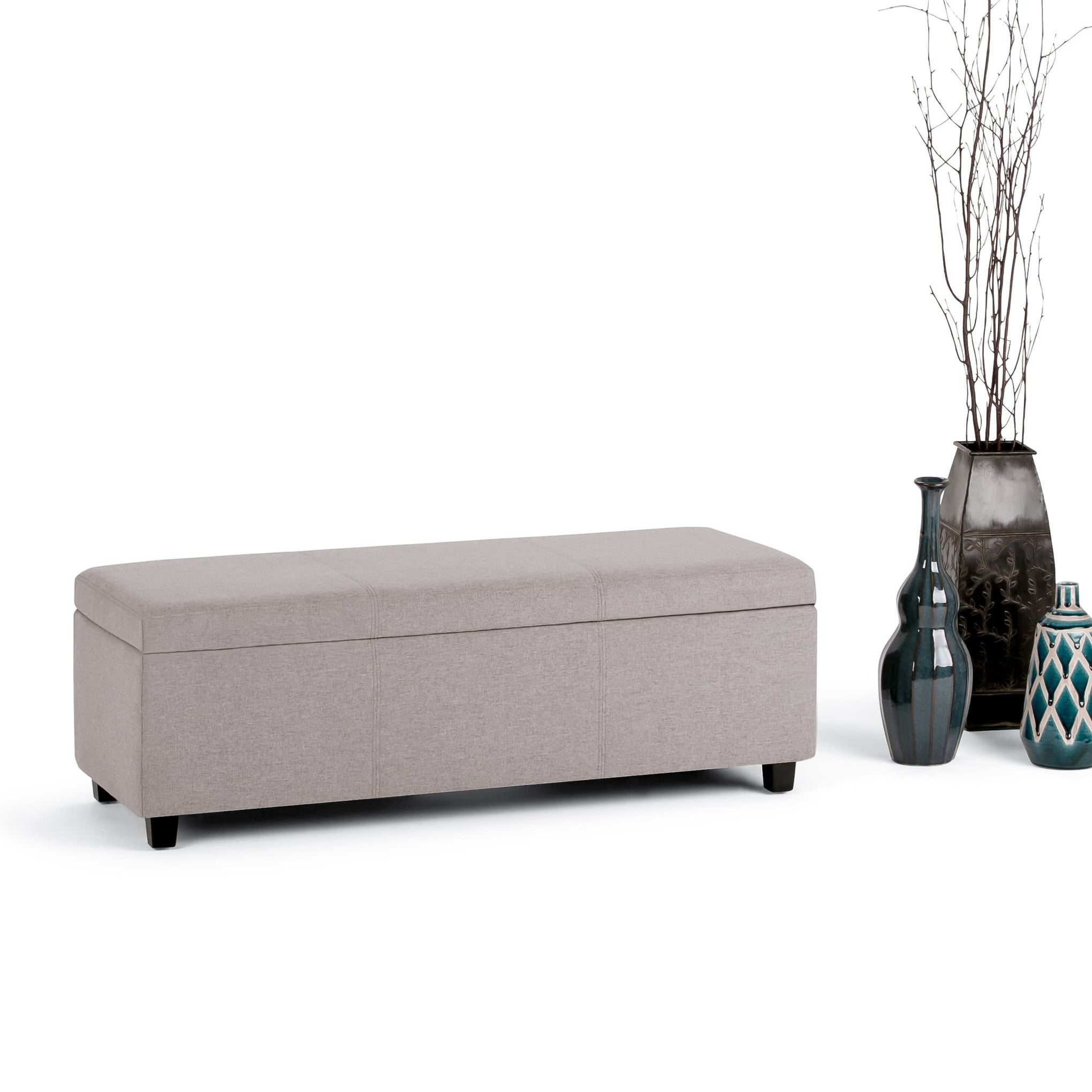 Avalon Banco contemporáneo tipo otomana rectangular con almacenamiento de 48 pulgadas de ancho