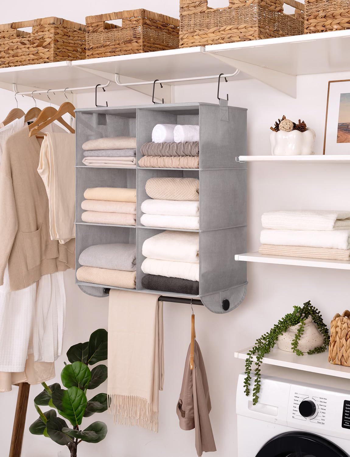 Hanging Closet Organizer with Rod (6 Count)