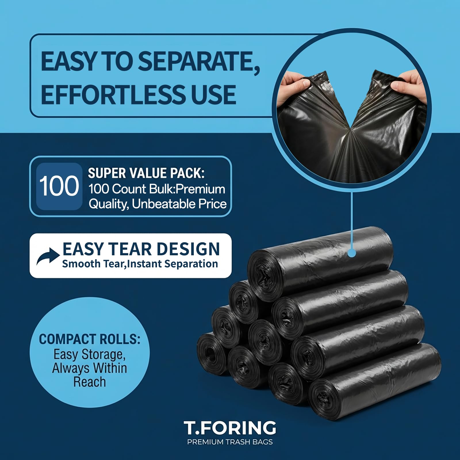 40 45 Gallon Trash Bags Heavy Duty (100 Count)