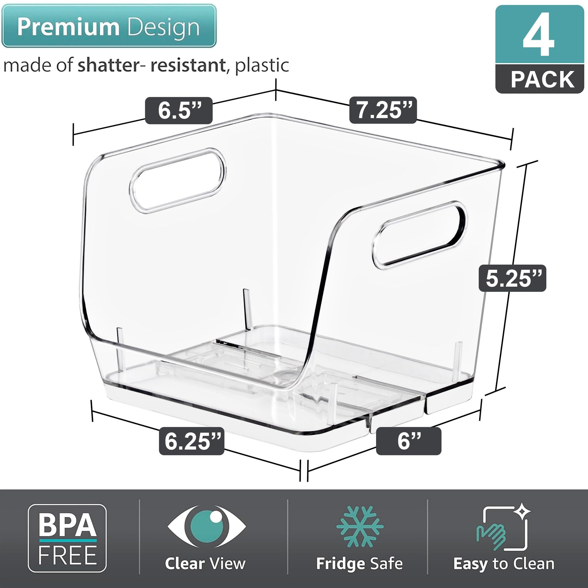 Stackable Storage Bins Open Front