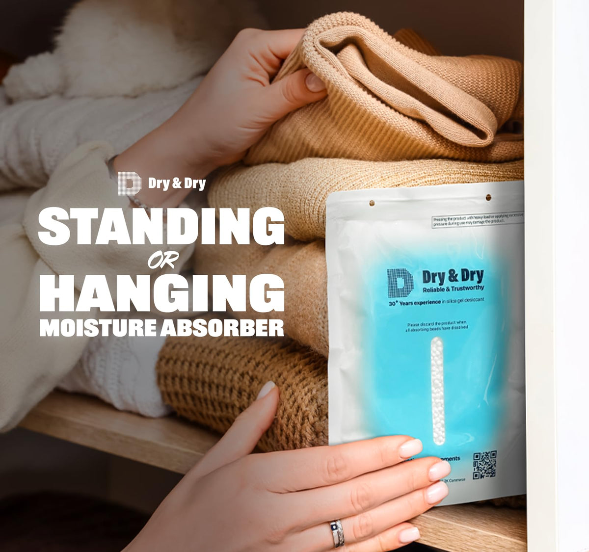 100 Packs Hybrid Moisture Absorbers & Musty Odor Eliminator Dehumidifier to Control Excess Moisture for Basements (100 Count)