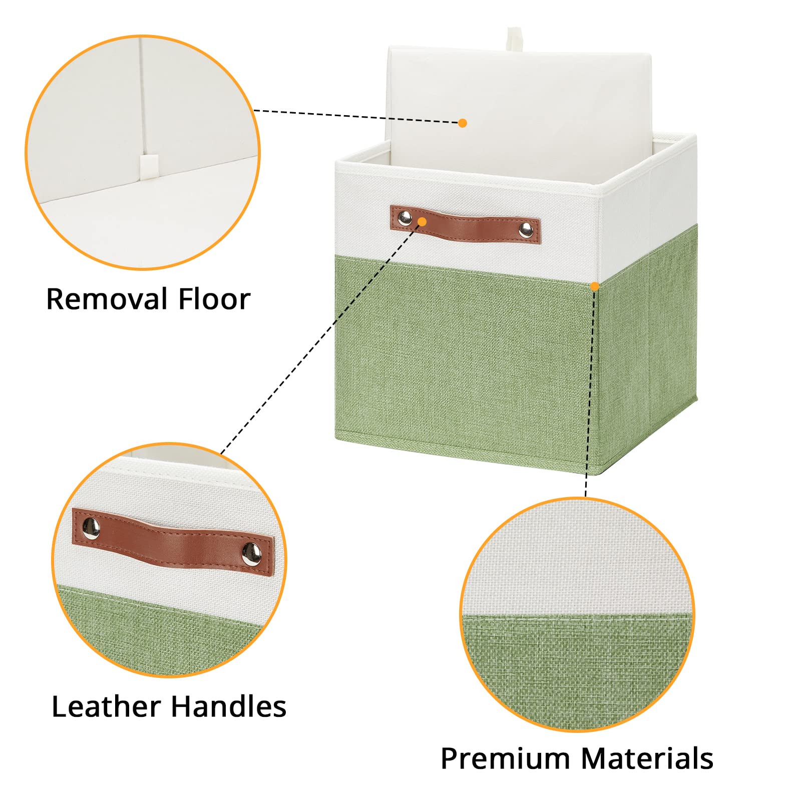 11x11 Cube Fabric Organizer Storage Bins for Shelf (4 Count)