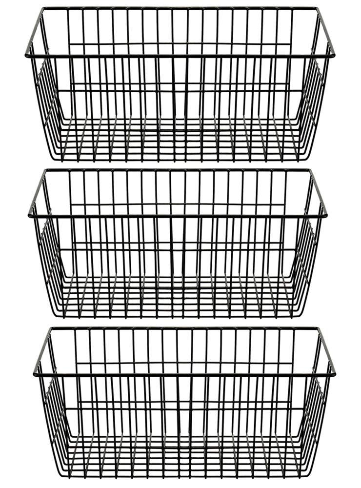 Freezer Baskets Wire Storage Baskets Closet Baskets Bin Farmhouse Organizer Storage Bins Large Organizer Bins for Home (3 Count)