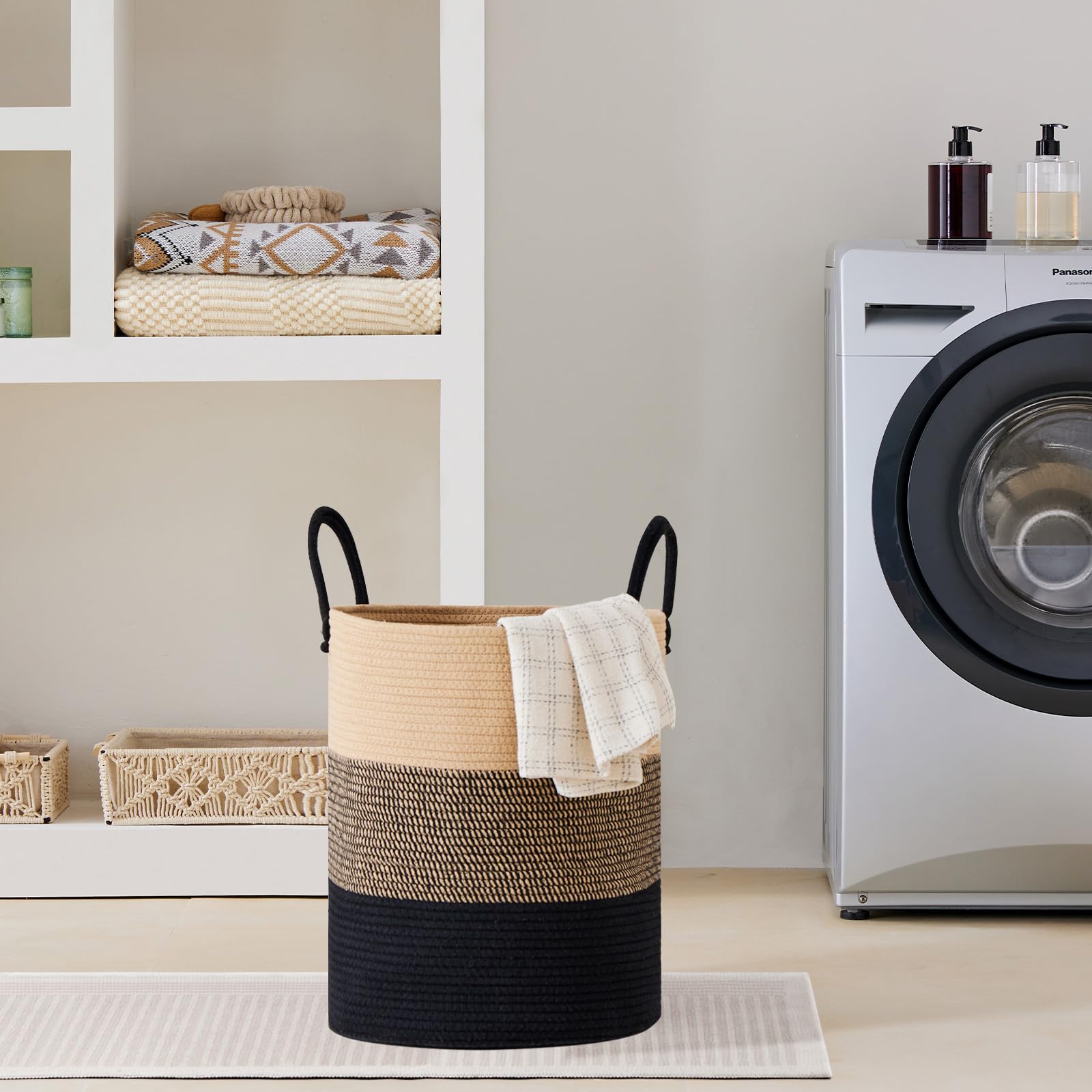 53L Tall Woven Laundry Basket Hamper