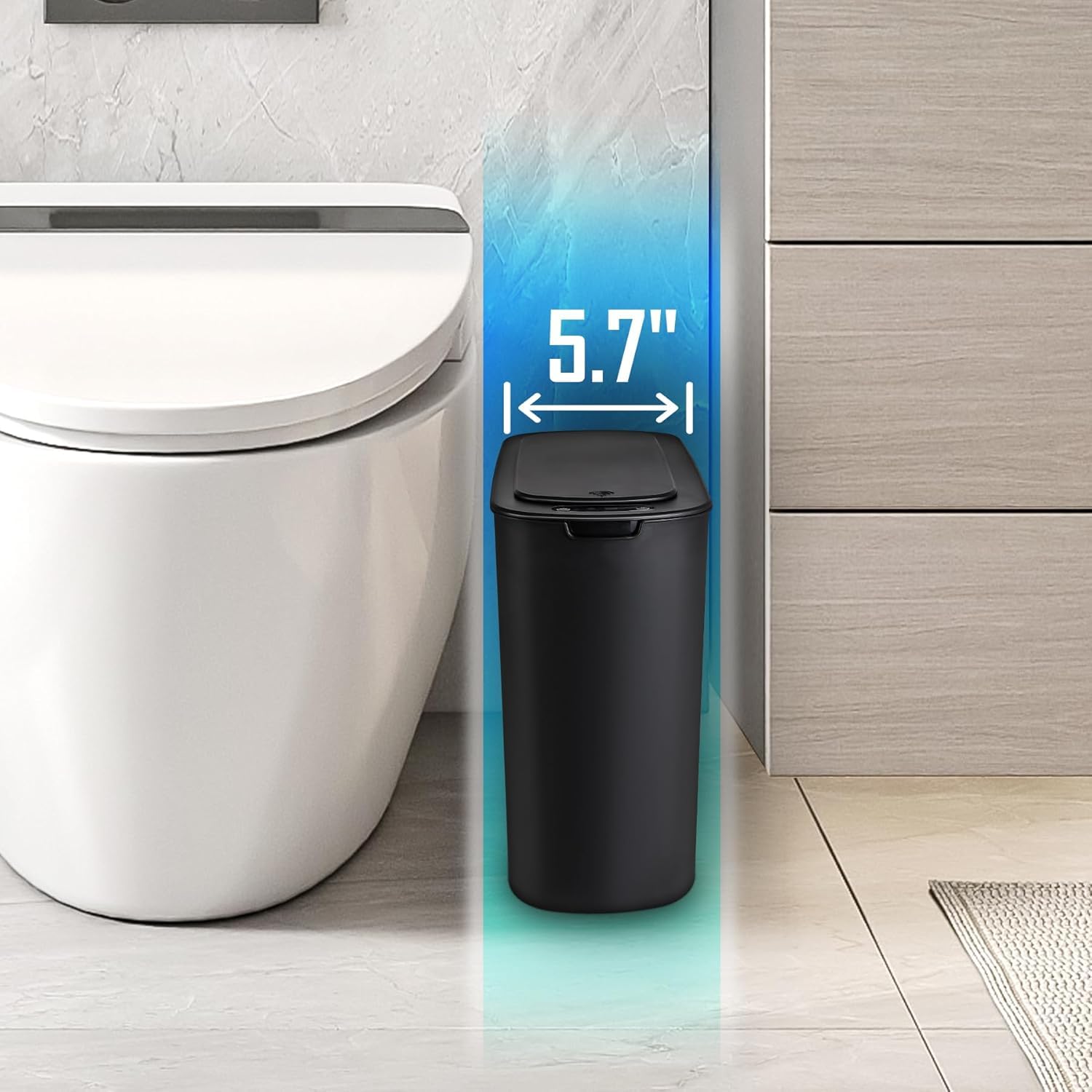 Automatic Small Bathroom Trash Can with Lid