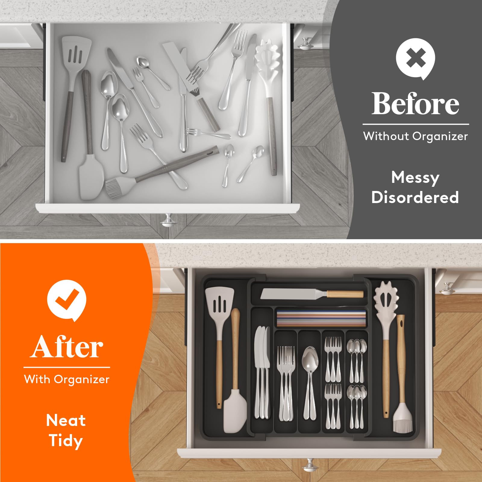 Utensil Organizer for Kitchen Drawer
