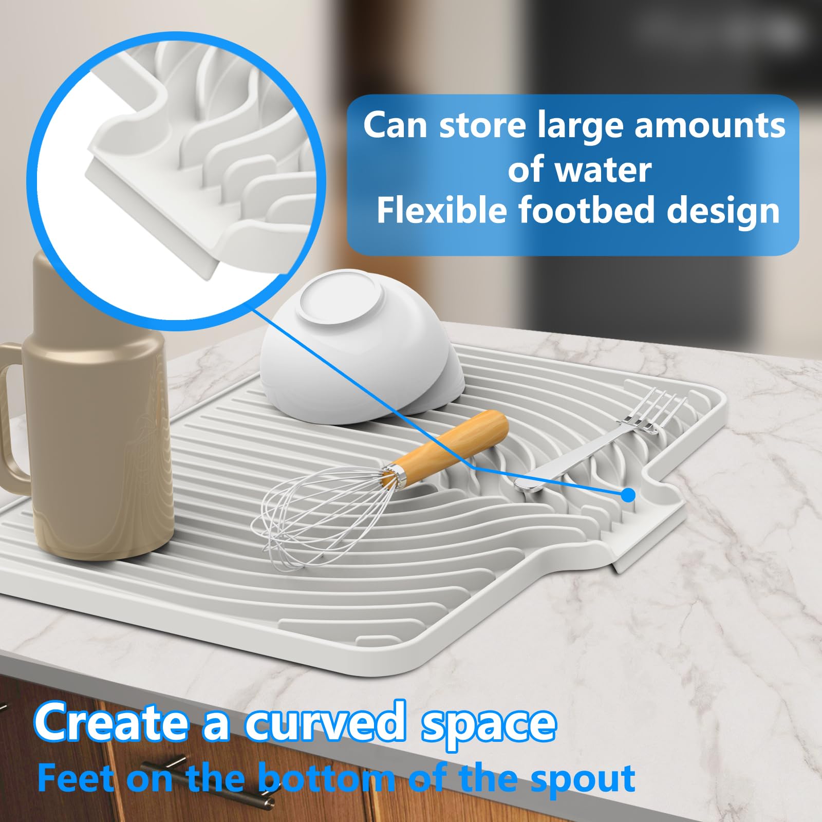 Dish drying mats for kitchen counter