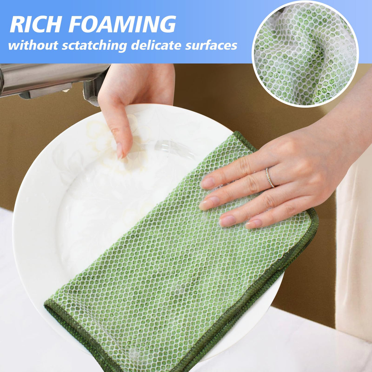 Dish Cloths for Washing Dishes with Scrub Side (9 Count)