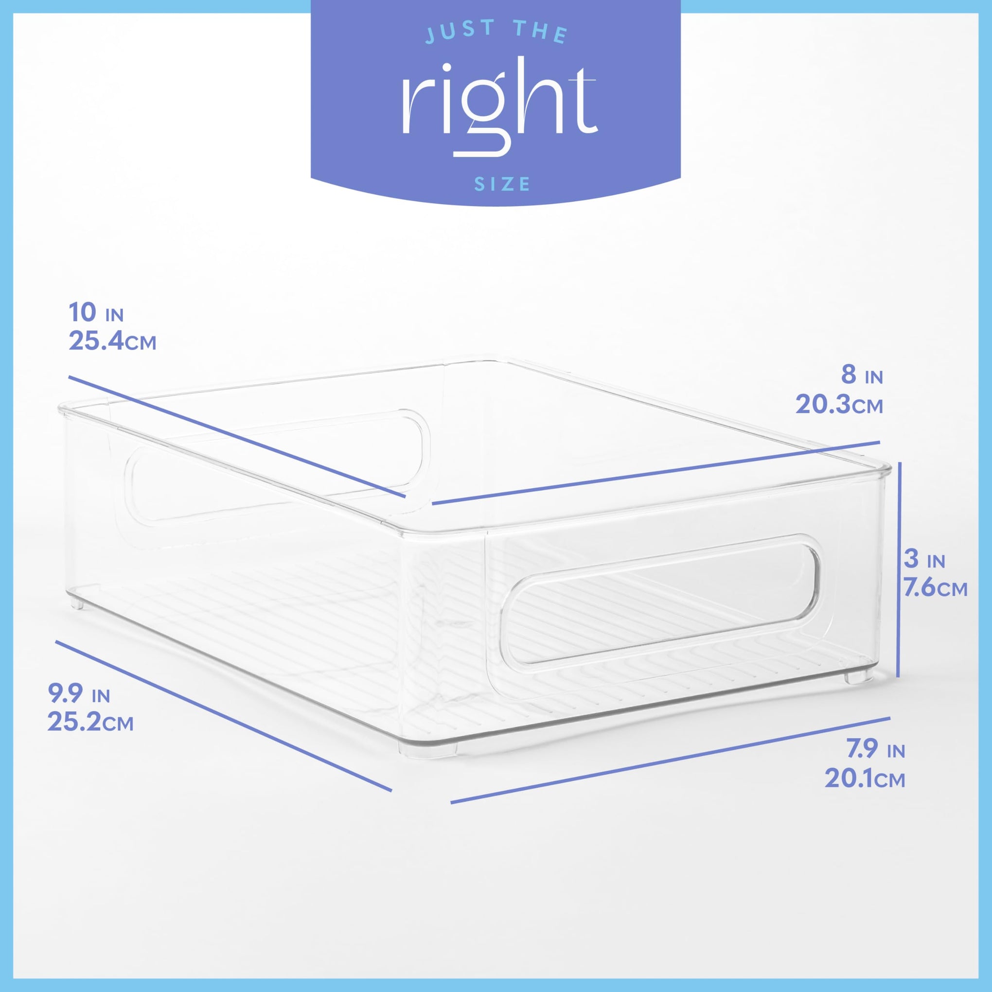 Plastic Food Storage 8 Pack Clear Container Bin with Handles for Organizing Kitchen (8 Count)