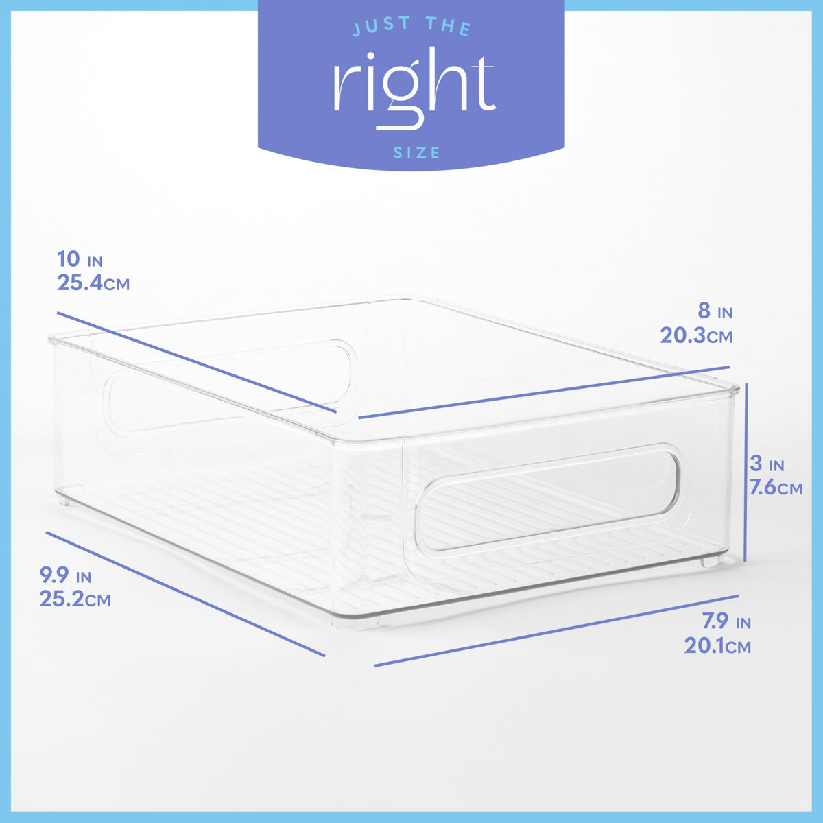 Plastic Food Storage 2 pack Clear Container Bin with Handles for Organizing Kitchen (2 Count)