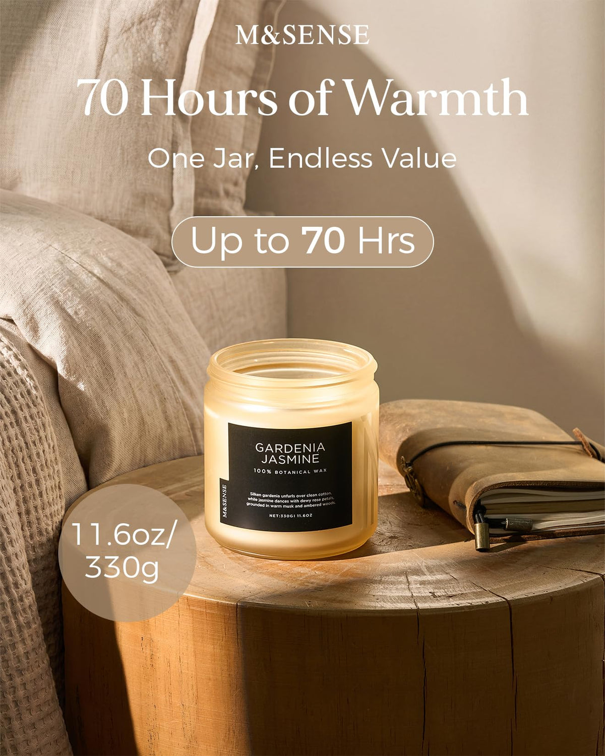 Gardenia Jasmine Scented Candles for Home (11.6 Ounce)