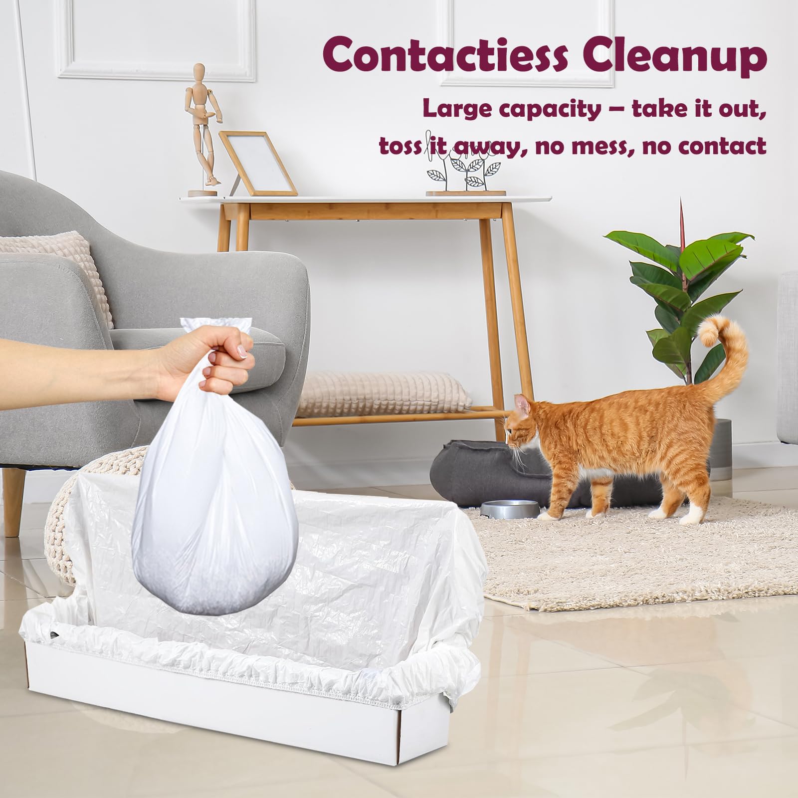 40PCS Trash Bags Compatible with Popur X5 Litter Box