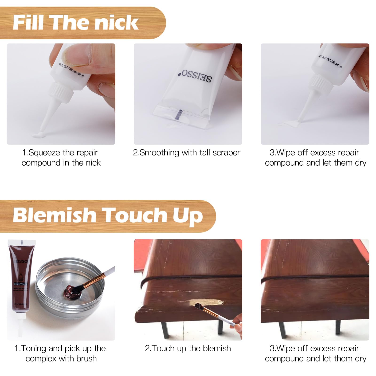 Wood Fillers Furniture Repair Kit (12 Count)