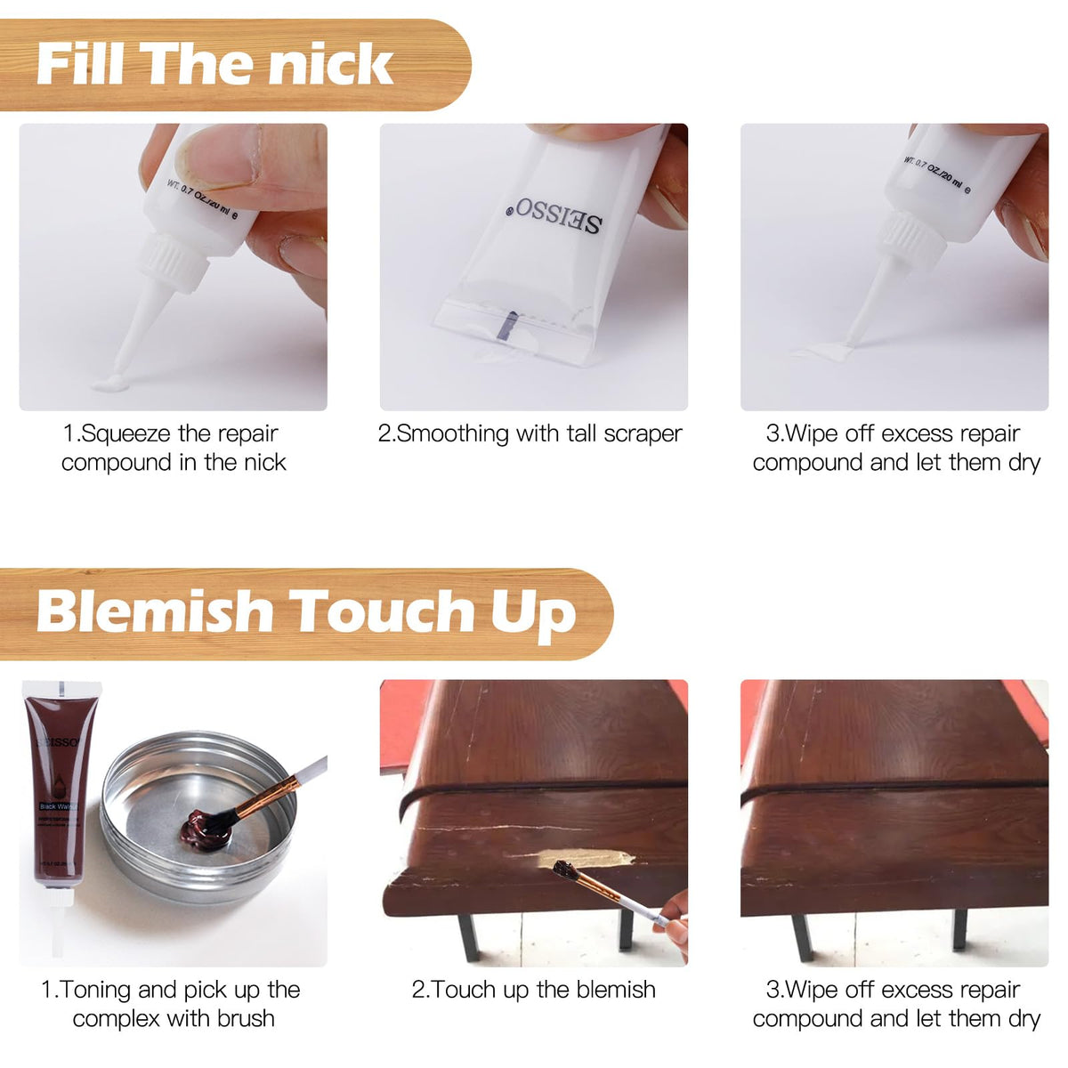 Wood Fillers Furniture Repair Kit (12 Count)