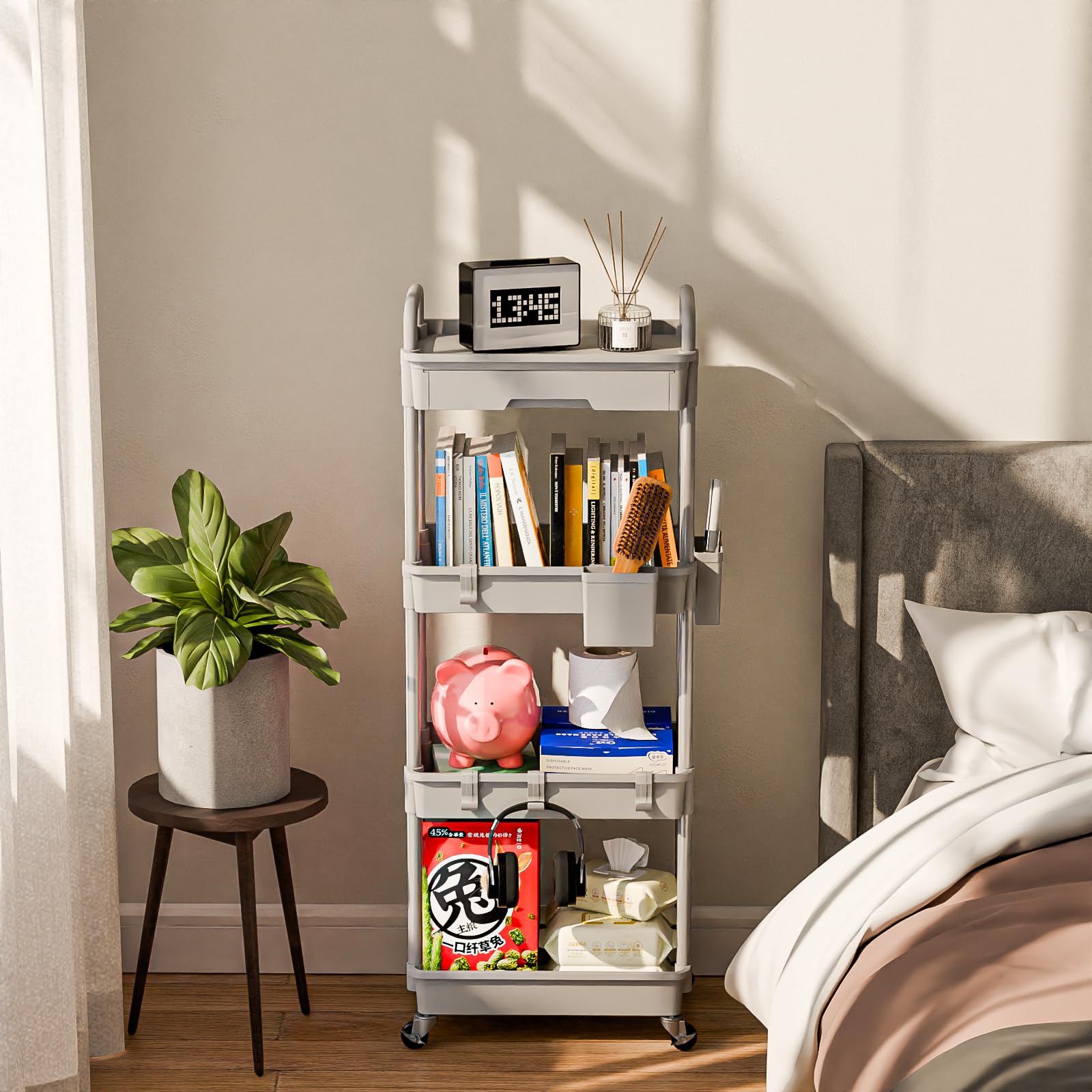 4 Tier Rolling Cart Organizer
