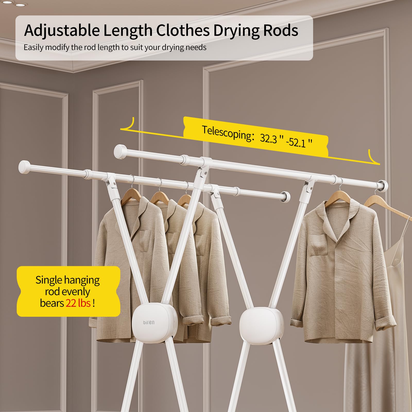Clothes Drying Rack Heavy Duty Clothing Racks Foldable Laundry Rack Two Drying Modes Garment Racks for Drying Clothes