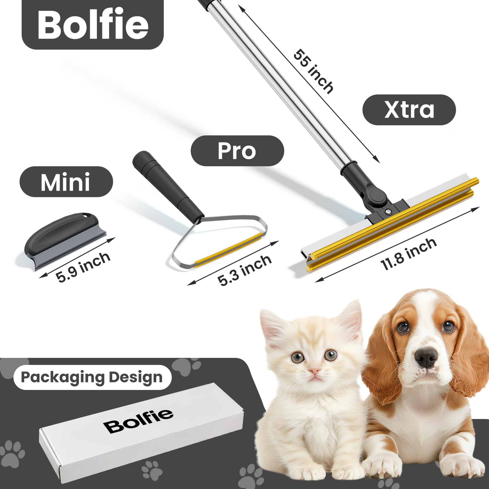 3 in 1 Carpet Rake for Pet Hair Removal