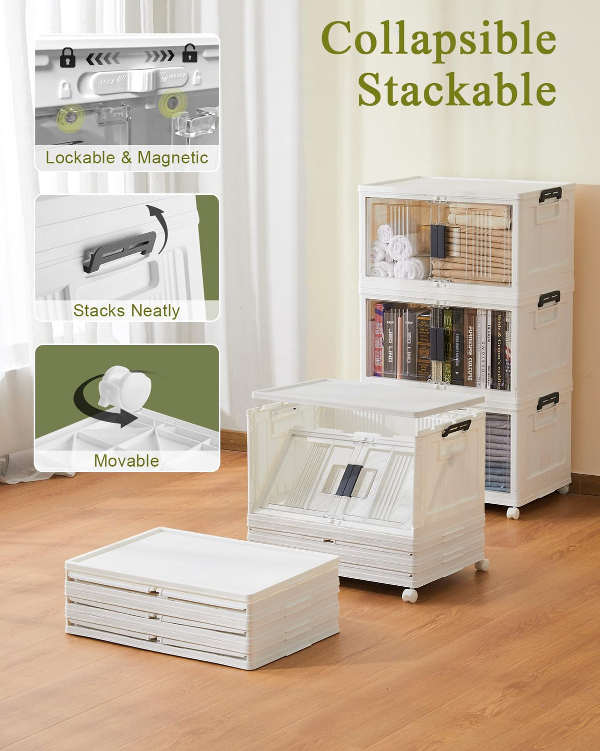48QT Storage Bins with Lids for Home