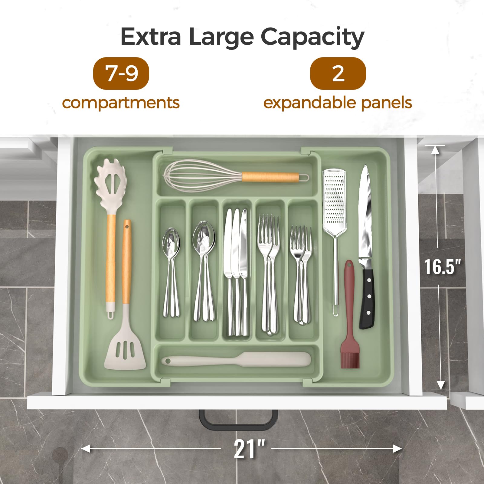 Extra Large Expandable Silverware Organizer