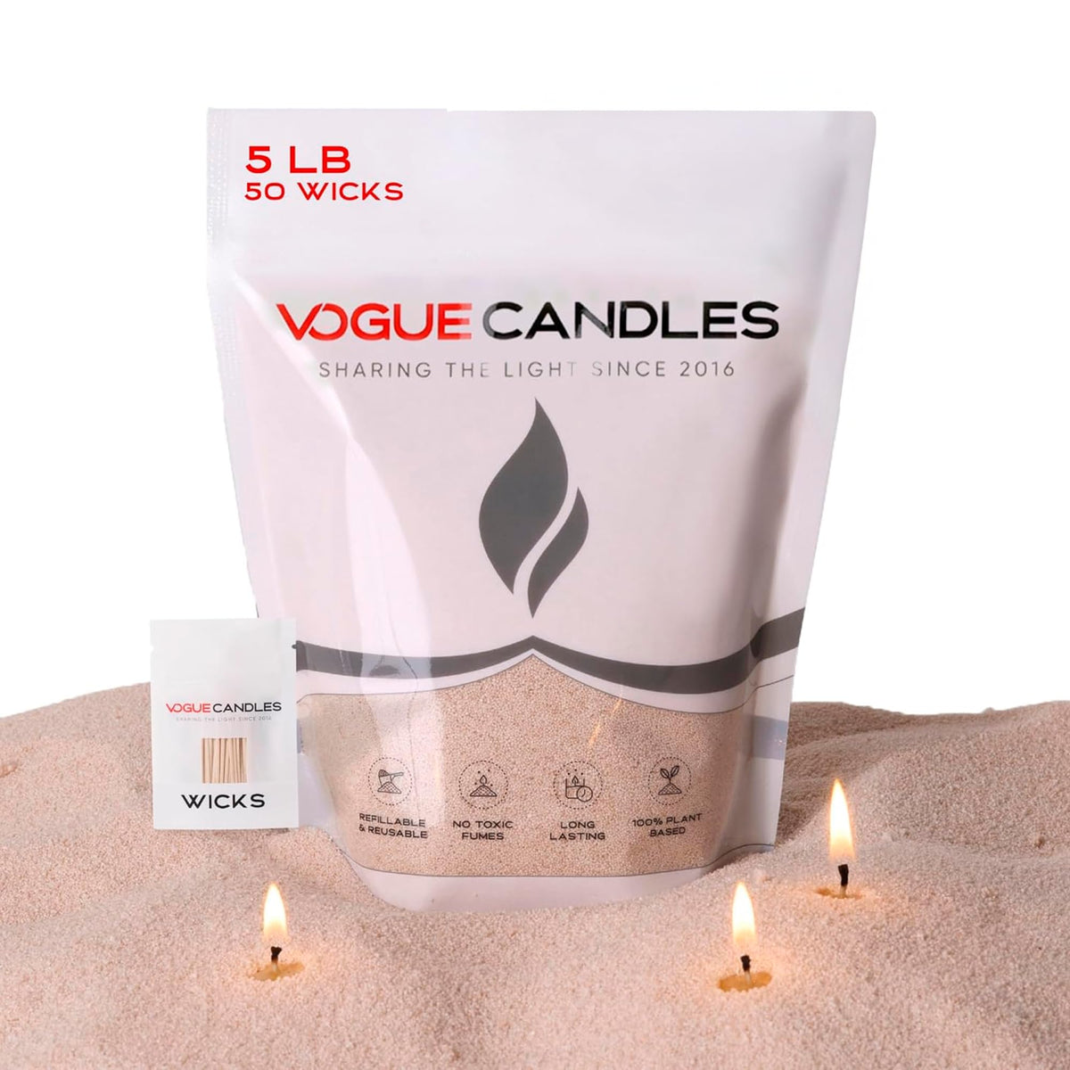Vogue Candles Nude Pearled Candle Sand Wax (80 Ounce)