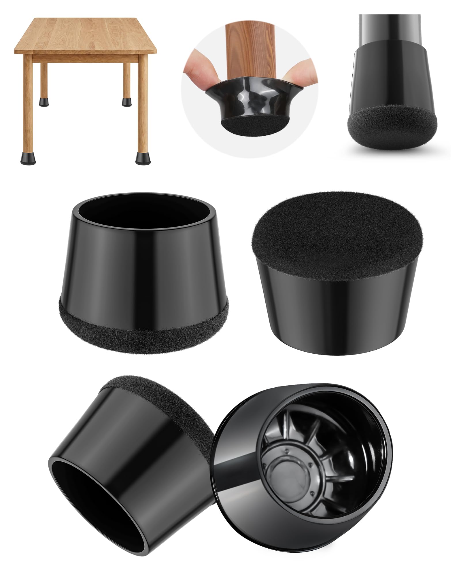 24 Pack Silicone Chair Leg Floor Protectors for Hardwood Floors (24 Count)