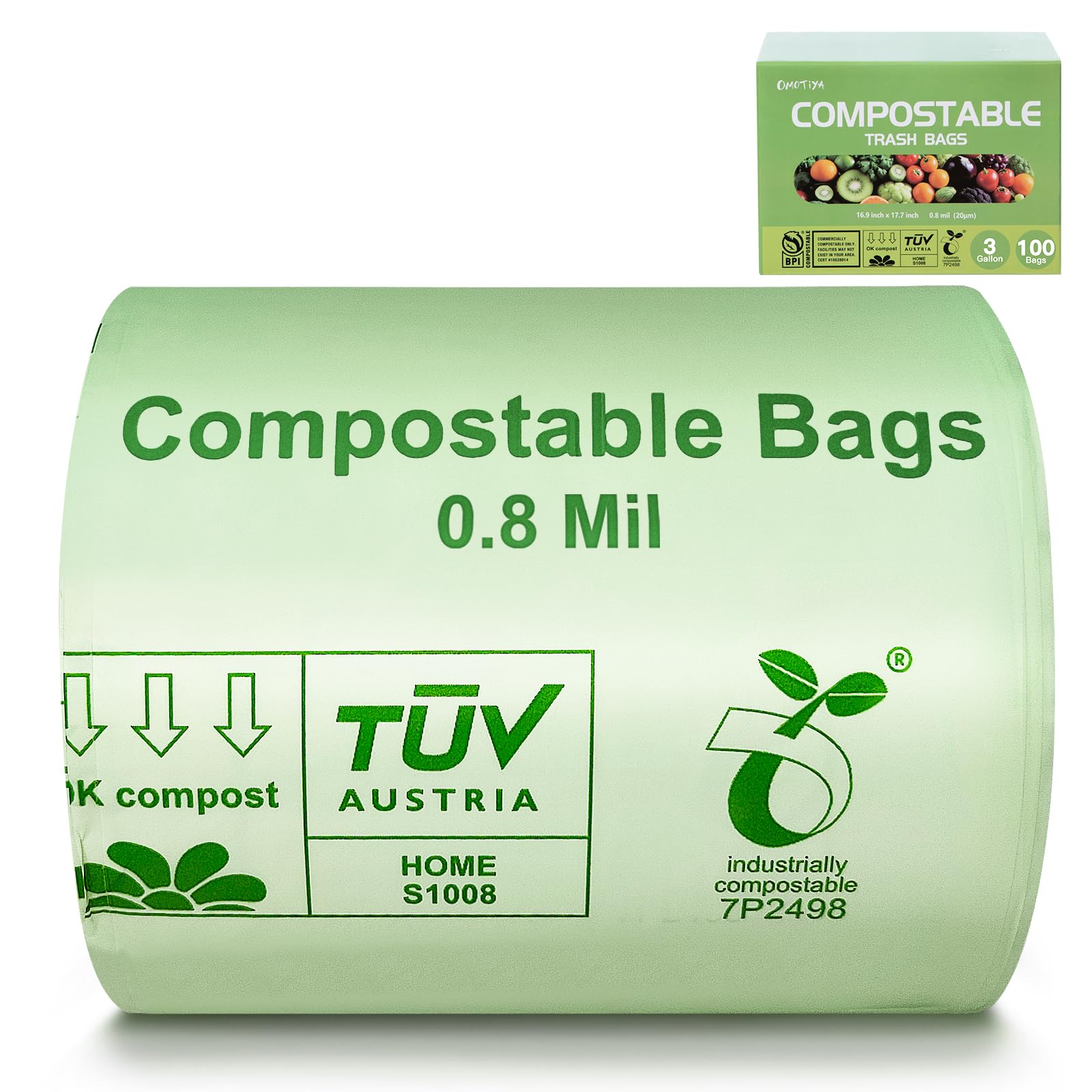 Compostable Trash Bags 3 Gallon (100 Count)