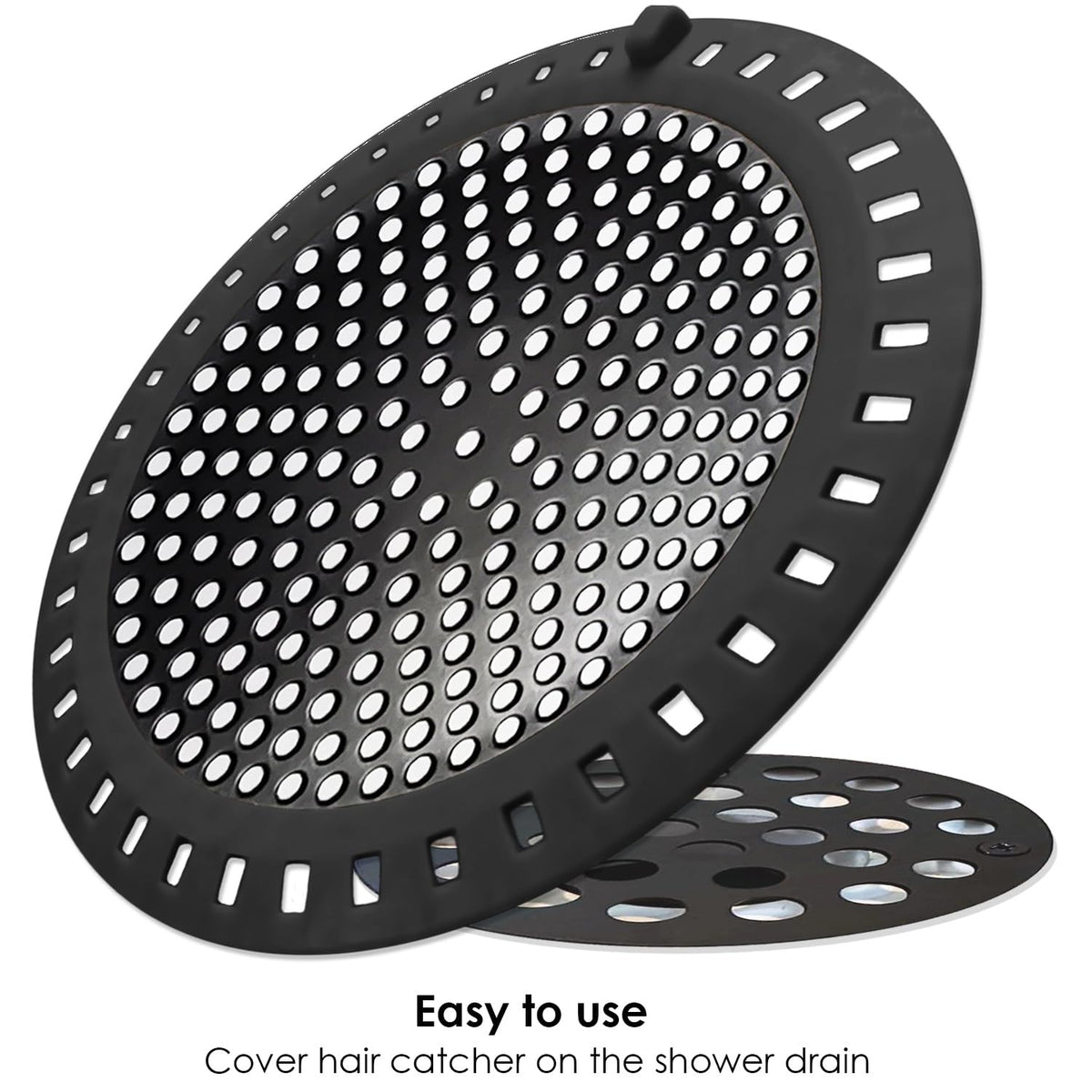 2PCS Shower Hair Drain Catcher (2 Count)