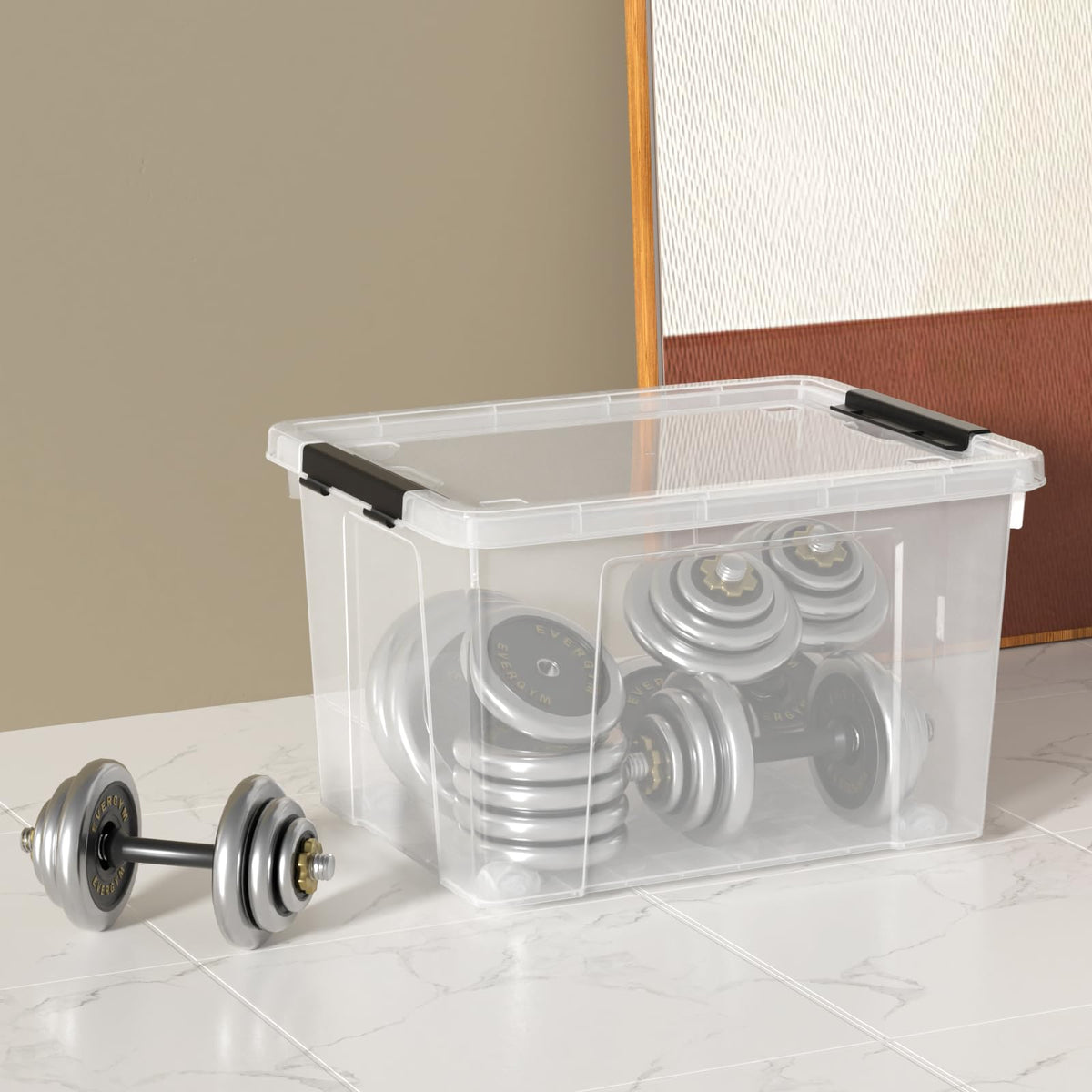 40 Quart Clear Latching Storage Bins with Wheels (4 Count)