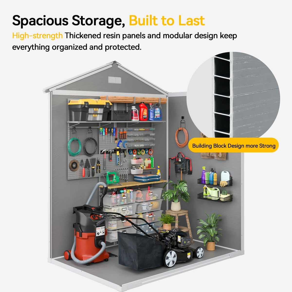 6x4 FT Outdoor Storage Shed with Built