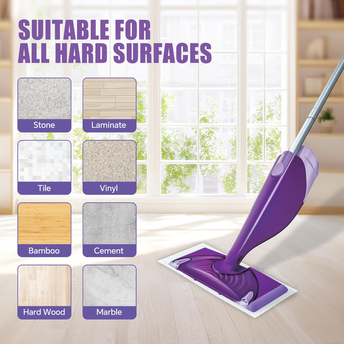 80 Pack Disposable Mop Pad Refills Compatible with Wet Jet Mop (80 Count)