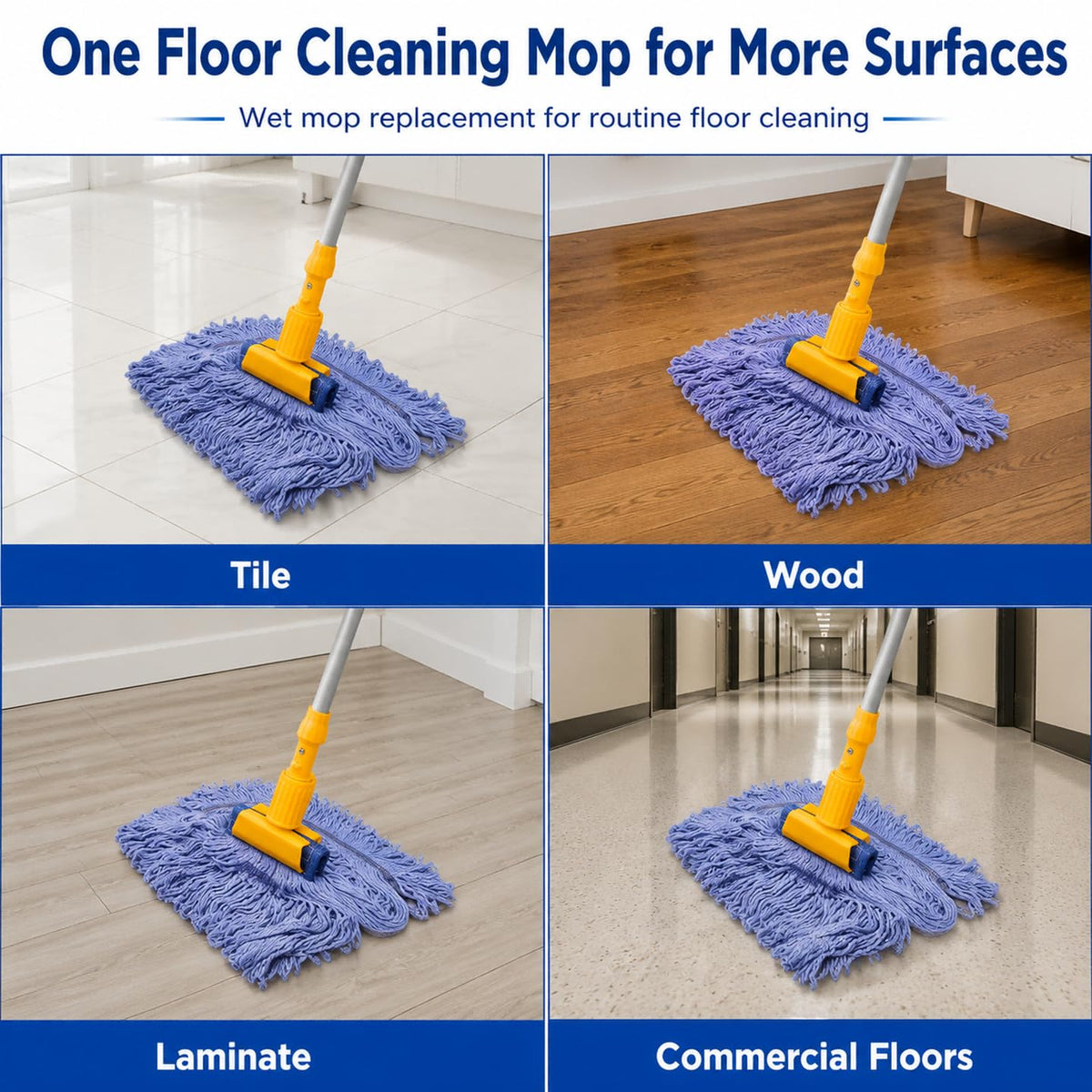 6Pack Heavy Duty Commercial Looped End Cotton Mop - ModHome Supplies